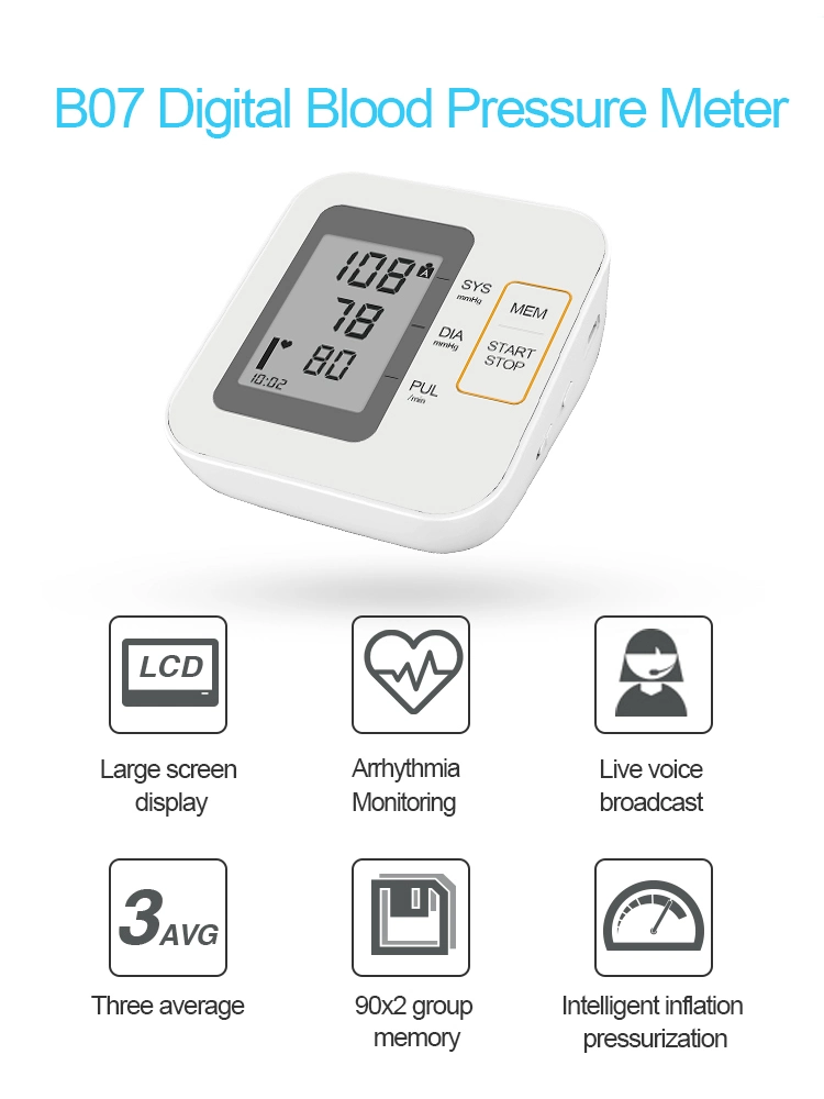 Hot Sales Electronic Bp Machine Arm Digital Blood Pressure Monitor with Heart Rate Monitoring for Home Care Heal Force