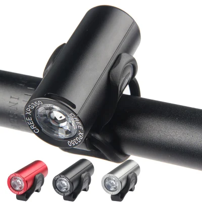 Farol dianteiro de bicicleta recarregável USB CREE LED