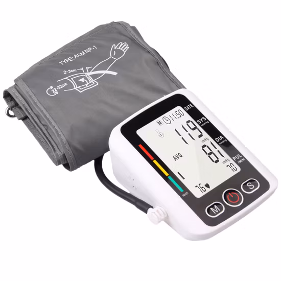 Medidor de pulso portátil automático para uso doméstico Monitor de pressão arterial digital de braço superior