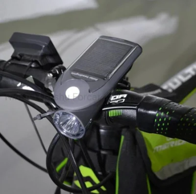 Luz de bicicleta LED COB 3W Luz de bicicleta USB recarregável Luz frontal de bicicleta de energia solar com 5 modos de flash Suporte giratório 360